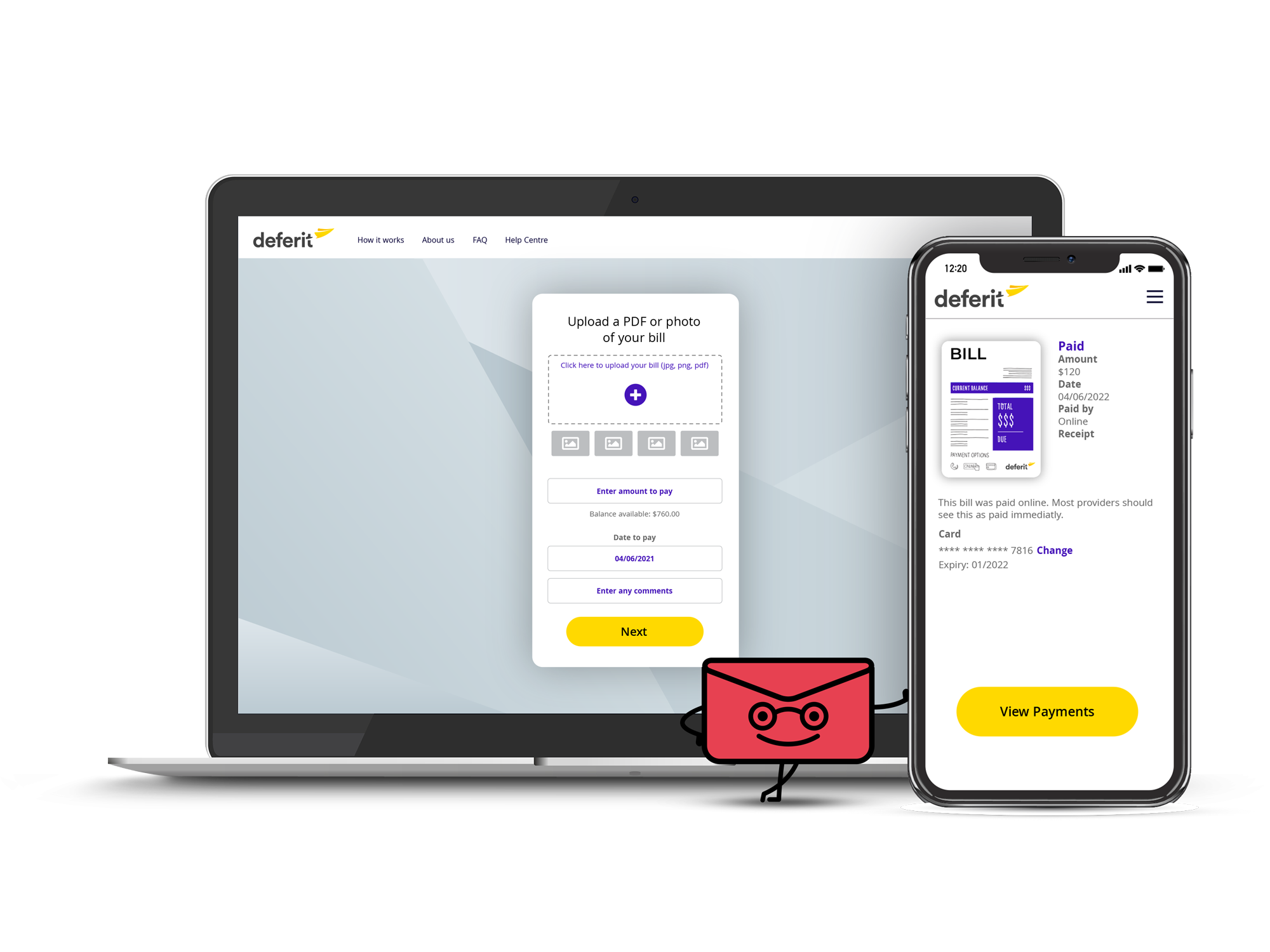 deferit app pay bill